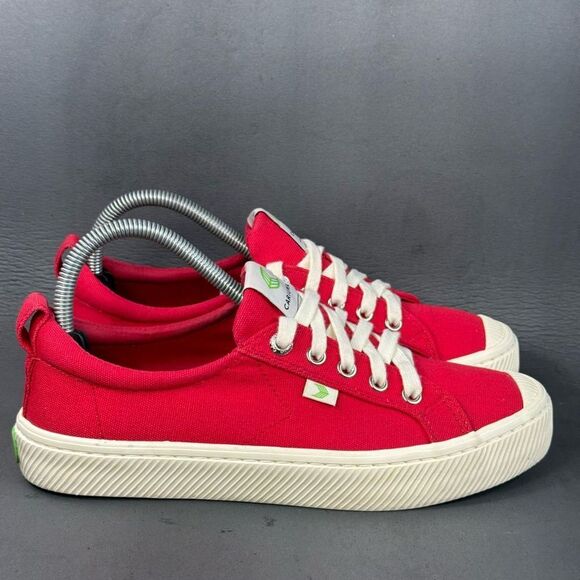 Cariuma OCA Low red canvas sneaker shoes womens size 8 - Picture 1 of 8